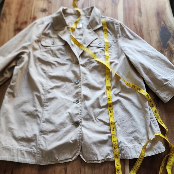 Carroll Reed tan quarter sleeves classic buttoned jacket,plus size 18W - Picture 9 of 9